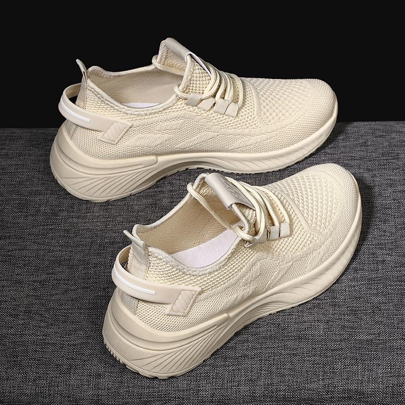 2023 New Summer Sports Shoes Female Flying Weaving Mesh Shoes All Match Breathable Lightweight Mesh Shoes Non-slip Casual Soft Sole Shoes