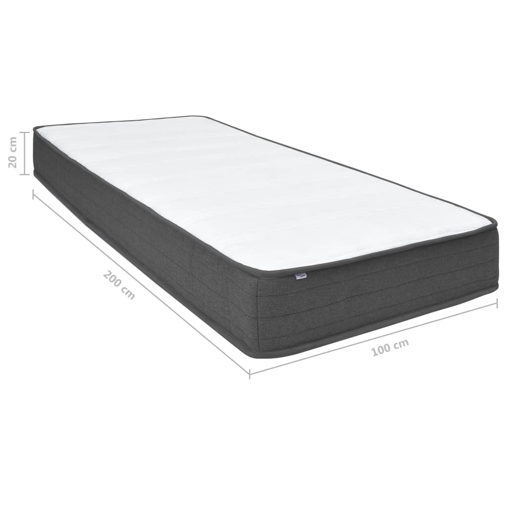 Box Spring Bed Dark Grey Fabric 200 x 200 cm