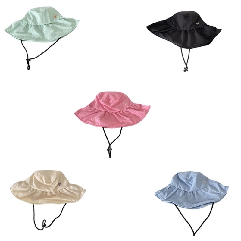 UV Protective Fishing Hat for Women Bowknot Sun Hat Quick Drying Sport Hat Breathable Outdoor Hiking Hat Climbing Hat