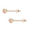 Purple Gold Car Flower Round Bead Stud Earrings Are Small And Foreign Exquisite Rose Gold Bead Stud Earrings Jewelry.