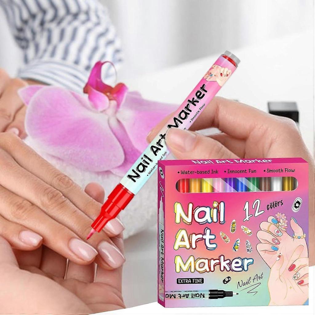 Nail Art Markers Set for painting nails, Quick-Dry DIY Nail Doodle Pens, Gel Nail Drawing Liner Pen Tool for Art Design Home Salon (24pcs)
