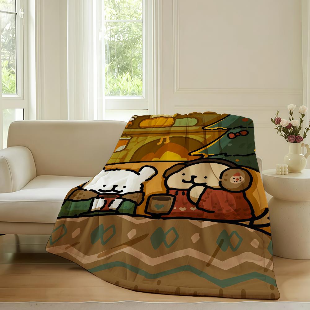 Cartoon cute Maltese Blanket For Sofa Office Bed Plane Travel Sleep Read Relax Camping Soft And Warm
