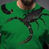 Men T-shirt O Neck Breathable Easy to Match Mighty 3D Print Short Sleeves Pullover Scorpion Print Contrast Color Summer Tops Daily Clothes