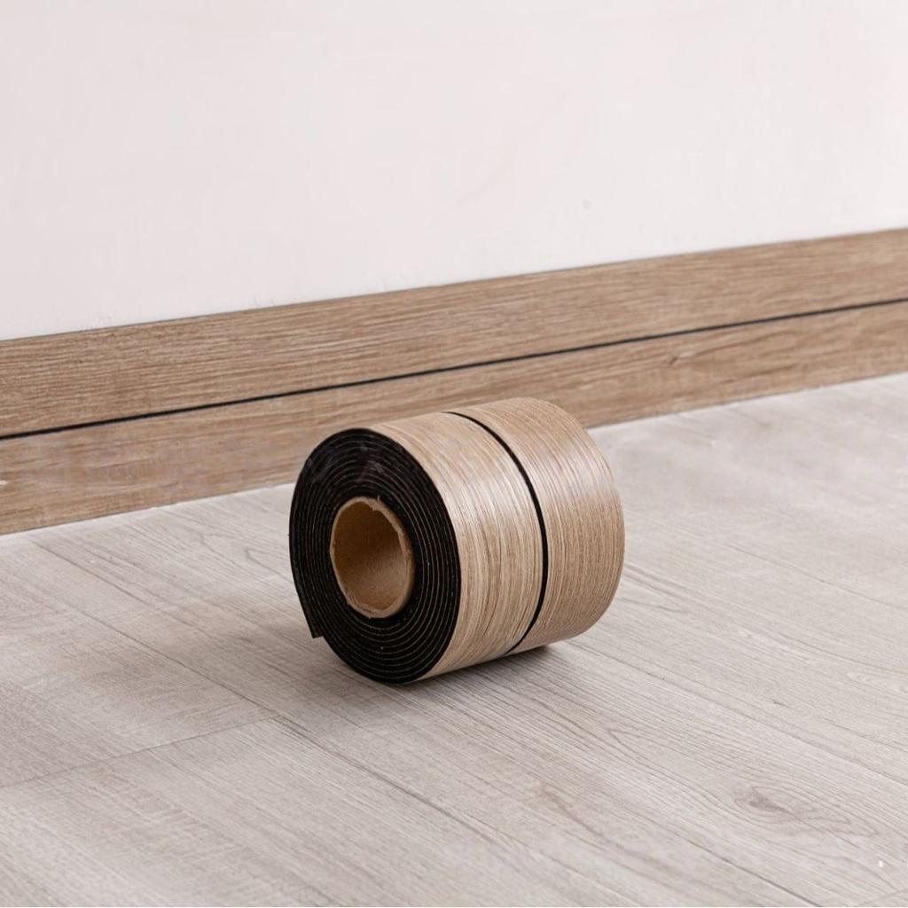 1 Roll 3.15x118.11in Self-Adhesive PVC Imitation Wood Grain Wall Decal - Thickened Border Sticker for Kitchen Backsplash