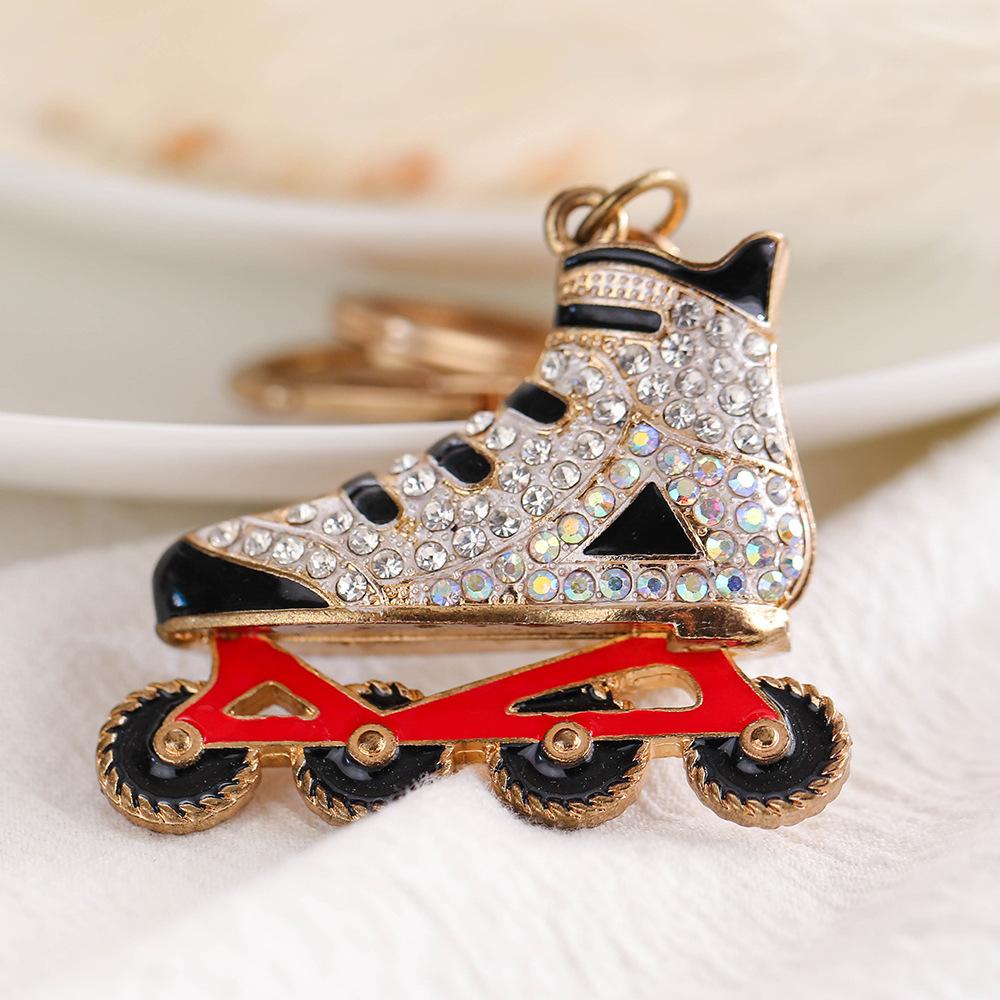 European American Diamond-Encrusted Skates Small Commodity Car Pendant for Metal Keychains Small Gift