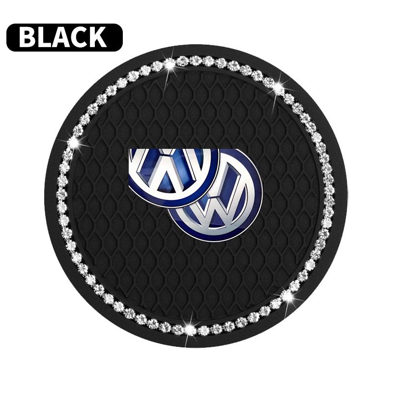 

2026 Hot For Volkswagen VW Car Stickers 2025 Hot For VW New Car Water Cup Pad Holders Non-slip Diamond Rhinestone Rubber Mat For
