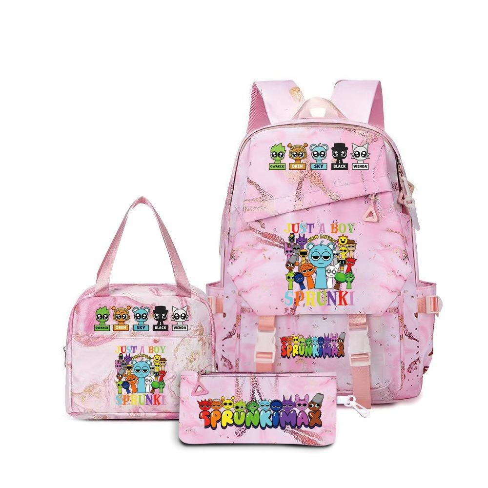 Sprunki Music Rhythm Box School Bag Game Backpack Junior High School Student Leisure Bag Travel Bag D