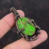 Colgante de Piedra Preciosa Turquesa Verde Cobre Joyería Envuelta en Alambre de Cobre Colgante Decente Joyería Hecha a Mano Colgante Envuelto en Alambre de Cobre Regalo Para Ella