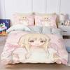 Cute Kawaii Girl Pink angel Duvet Cover Set Soft Wash Bed 3 Piece Summer Comfortable Student Dormitory Home Baby Bedding Best