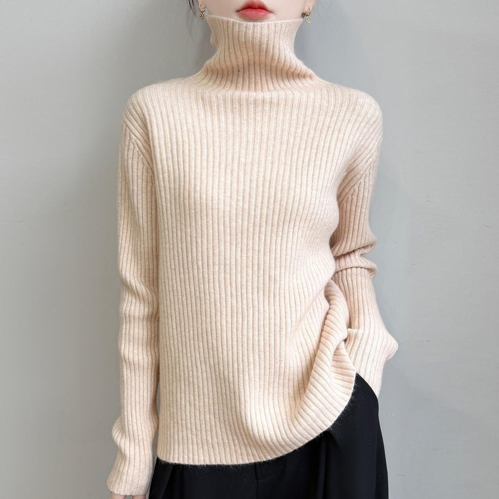 Verdickter Rollkragen Strickpullover, Damenpullover mit hohem Kragen, Neues warmes Pullover-Top