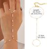 Luxury Minimalist Gold Plated Thin Chain Finger Ring Hand Chain Bracelets for Women, Party Elegant Stainless Steel Jewelry
