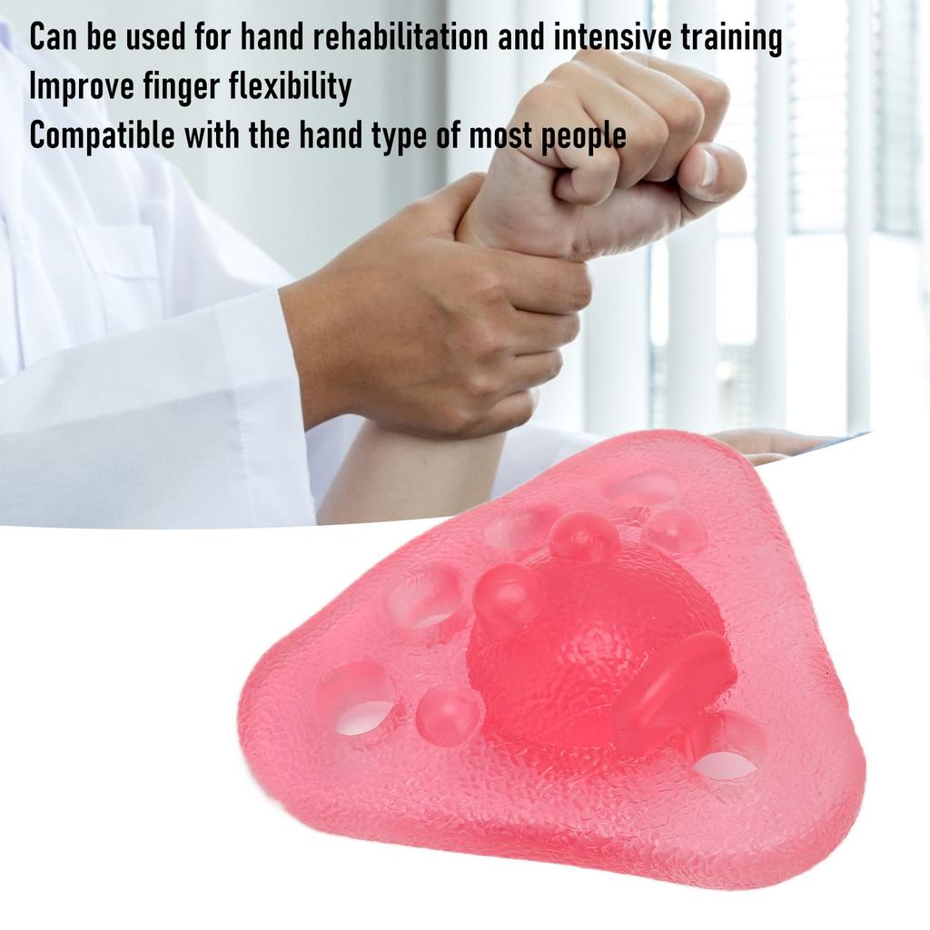 Finger Stretcher TPR Triangular Ball Grip Strength Trainer Hand Elasticity Exercise Toy Pink