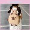 Cute And Comfy Capybara Cartoon Kids Backpack In Khaki Color For Preschoolers