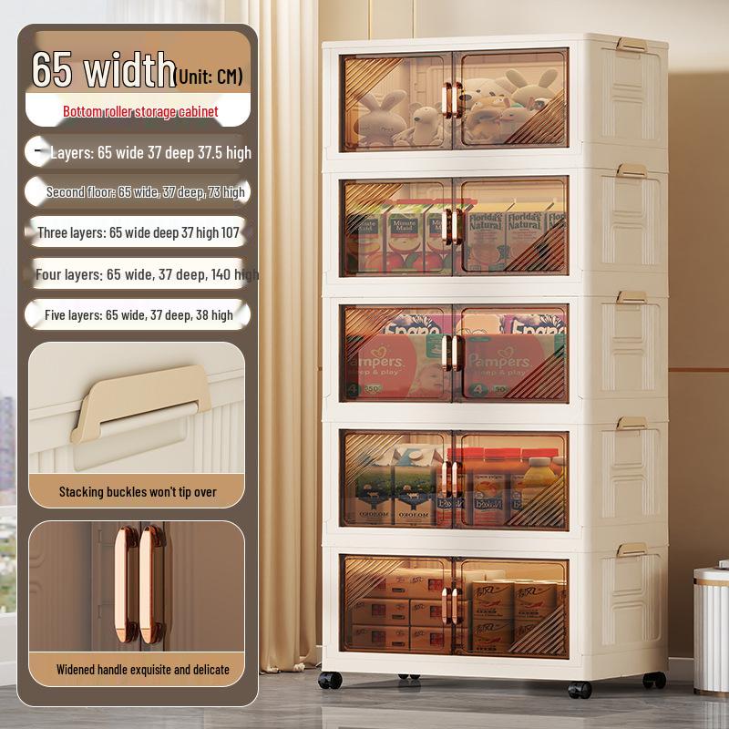 Foldable Multi-Layer Storage Cabinet for Clothing, Snacks, Books, and Toys