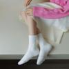 Women Coral Velvet Floor Socks Fluffy Pure Color Medium Tube Elastic Sleep Plush Sock