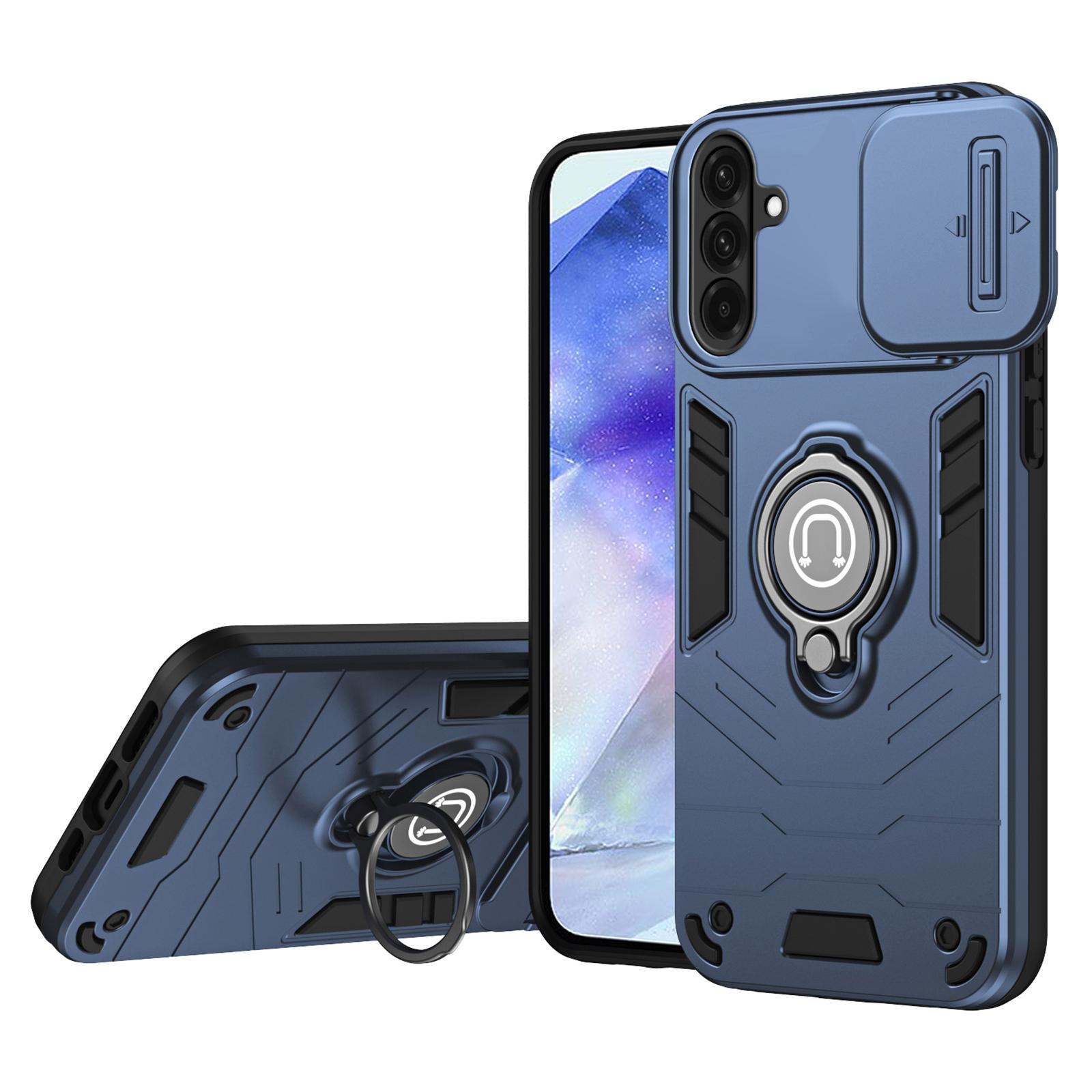 

For Samsung Galaxy A36 5G Case Slide Camshield Kickstand PC+TPU Phone Cover Blue
