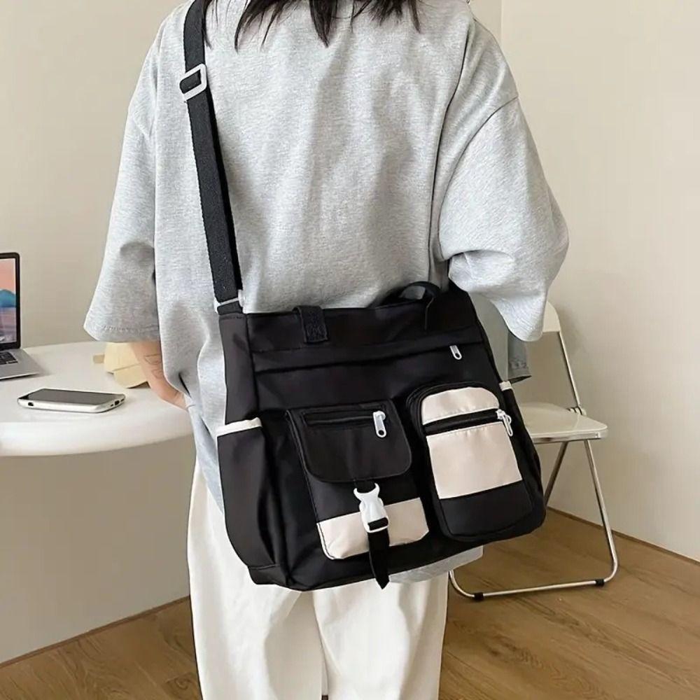 Nylon Canvas Tote Bag Academy Style Harajuku Student School Bag Korean Style Large Capacity Japanese Shoulder Bag Outdoor