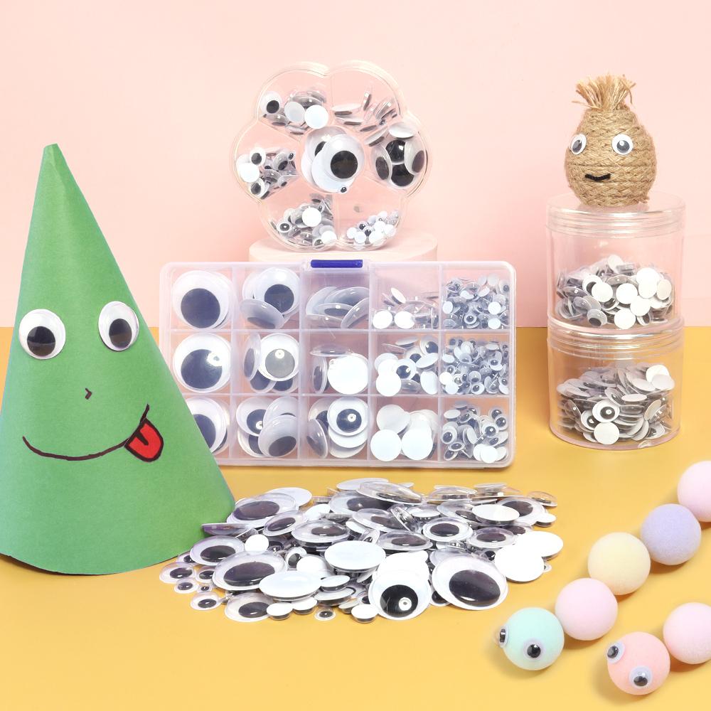 50-500pcs 6-30mm Googly Wiggle Eyes Creative Plastic Cartoon Moving Eyes Activity Eyeball For Children DIY Toys Doll Accessories