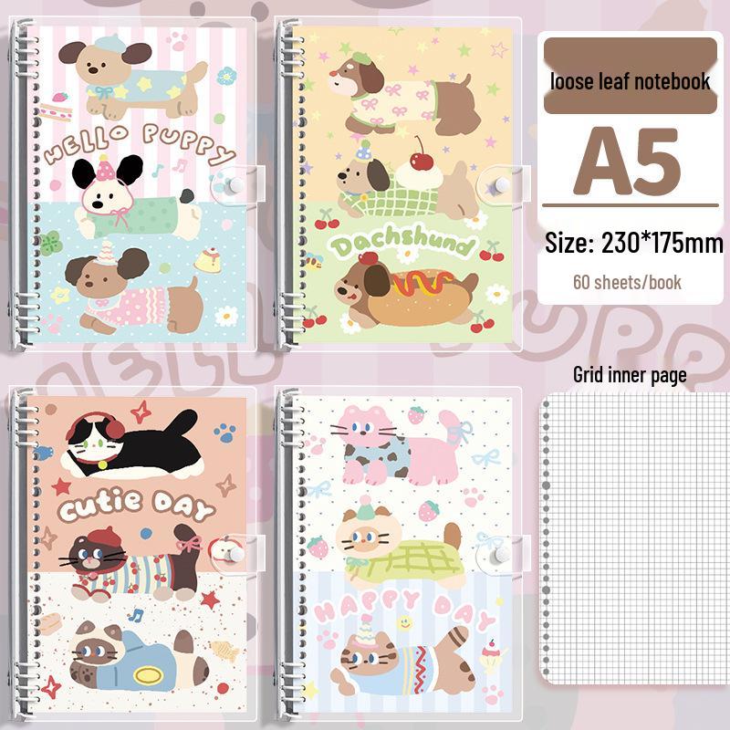 High-Transparency PVC A5 Cartoon Binder with B5 Extra Thick Student Notebook