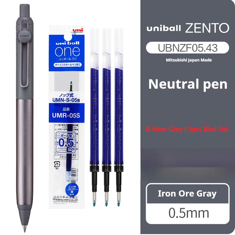 Japanese uni-ball ZENTO Gel Ink Pen Limited Flow Model Metal Push Ultra-Smooth Writing 0.38/0.5mm Signing for Students Business