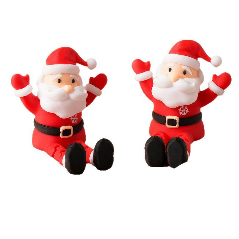 Water-resistant Santa Claus Dangling Leg Figurine Desktop Edge Ornament for Xmas Outdoor Patio Decor Gift