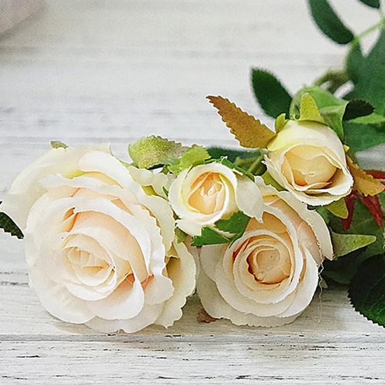 Faux Roses Lifelike Reusable Smooth Beautiful Silk Fake Flower for Kitchen