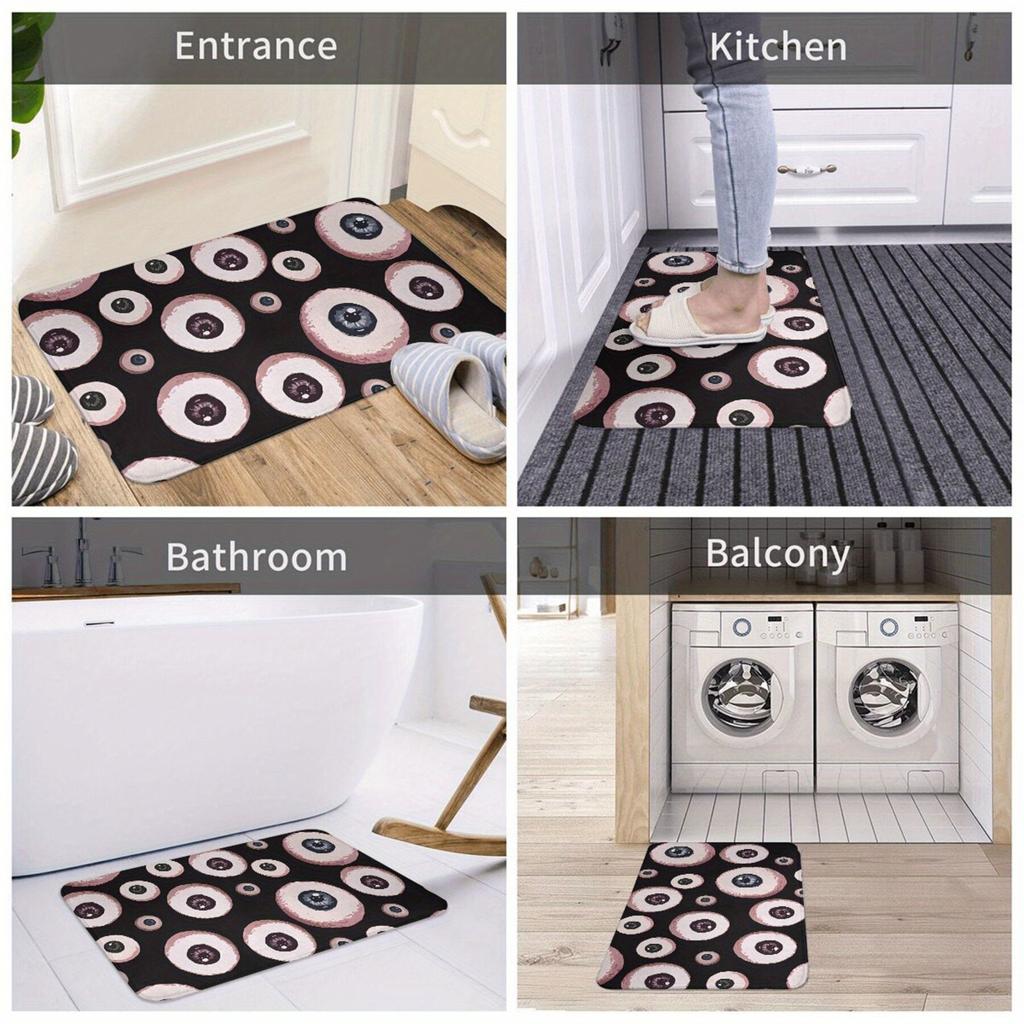 1PC eyes Pattern Kitchen Rugs Non-Slip Door Mats Pop design Bathroom Rug Bath Mat Carpet for Home Sink Laundry Decor