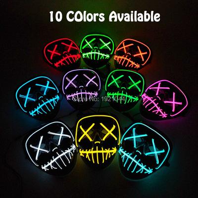Halloween Party Gastgeschenke Halloween Geist Schlitz Mund Maske EL Leuchtmaske 10 Farben Auswahl Neon Bunt Horror Party Maske