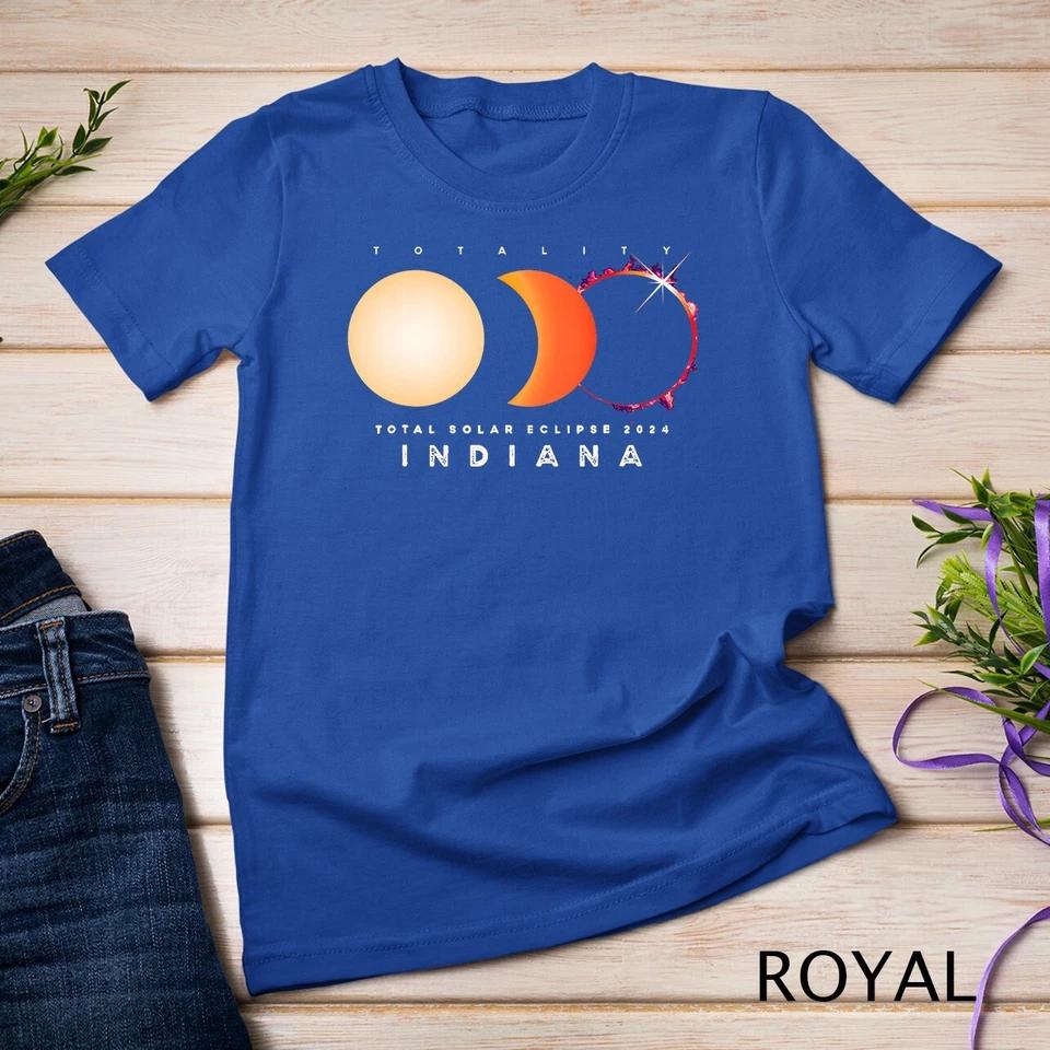 Solar Eclipse 2024 Total Eclipse Indiana America Graphic T-Shirt Unisex T-shirt 9 3XL