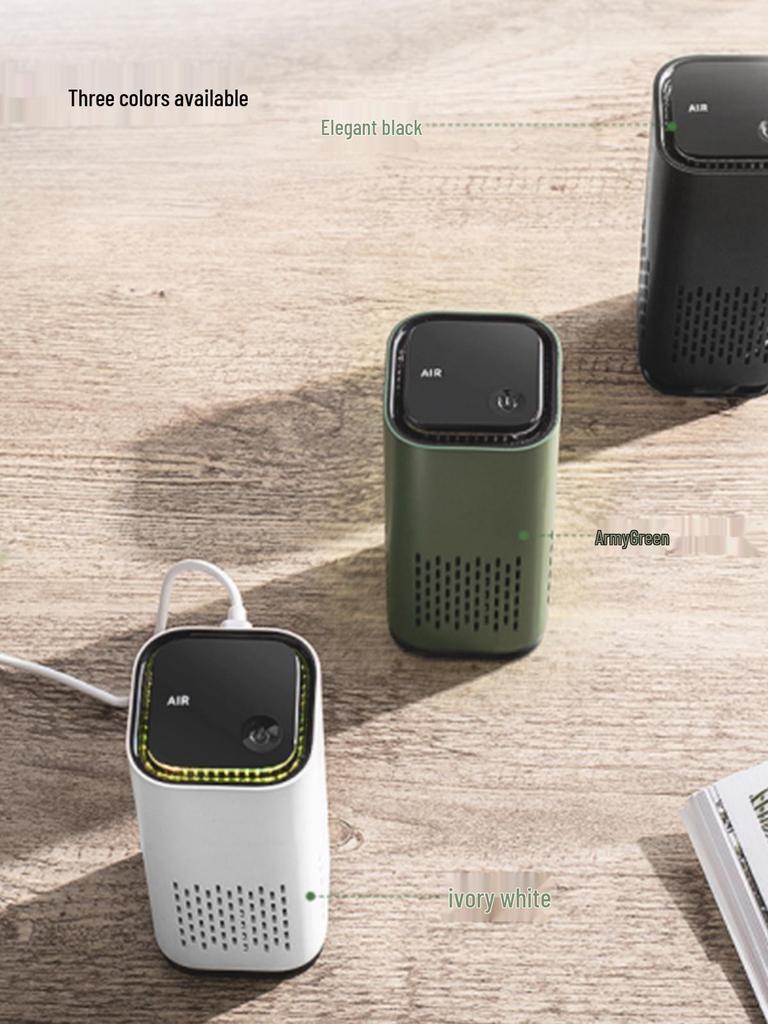 Silent Negative Ion Car & Office Air Purifier - Eliminates Odors & Smoke