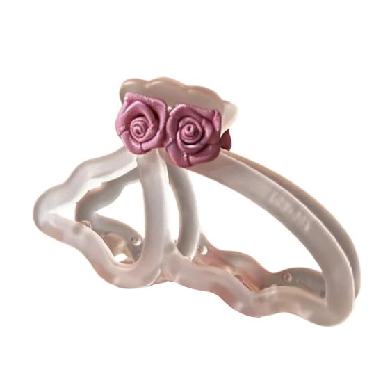 

Hair Claw Hollow Butterflies Design 3D Rose Flower Decor Hair Clip Non-slip Teeth Back Head Hair Clip Hair Accessories розовый