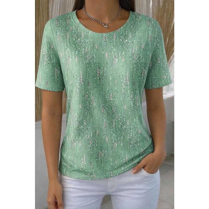 

Women s T Shirt Print Ombre Graphic Abstract Stylish Classic Casual Short Sleeve Crew Neck Regular Tops Summer S