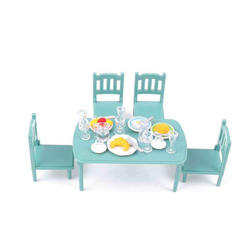 

1/12 Аксессуары для кукольного домика Мини-обеденный стол Миниатюрный стул для моделирования Столовая мебель Игрушки Украшения для кукольного домика as the picture