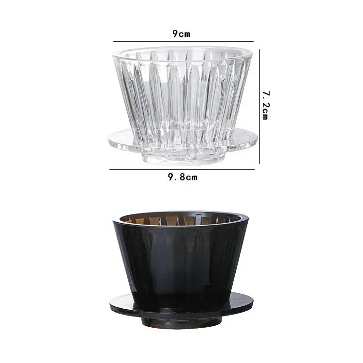 Wave Coffee Dripper 1-2Cups Crystal Eye Pour Over Coffee Dripper Coffee Filter Papers 50 Sheets Coffee Filter Barista Tools