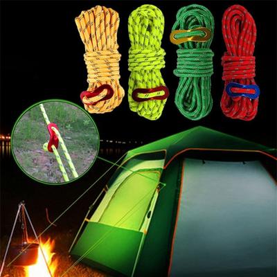 4 Meters Wind Rope PP Polyester Reflective With Hooks High Quality Reflective Survival  Camping