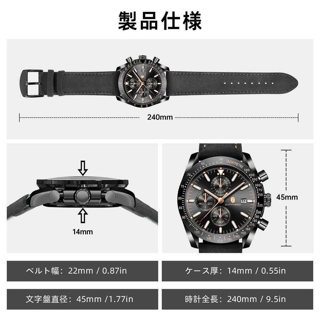 BY BENYAR Analog 50M Water Leather Quartz Gift for Men Men's Watch, Chronograph, Watch, Resistant, Business, Simple, Stylish, Popular, Formal, Strap,