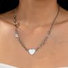 Cold Talk Style Personality Size Love Necklace Female Niche Design Sense Splicing Collarbone Chain New Neck Chain