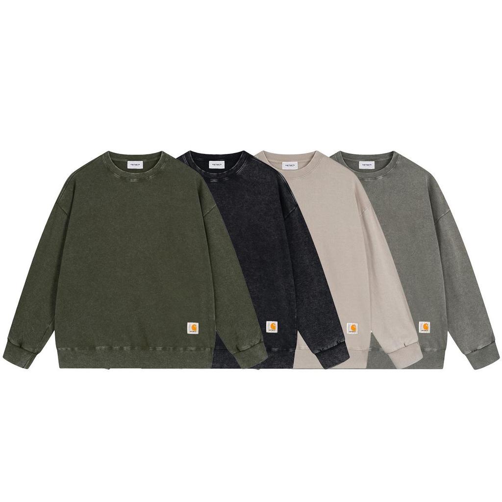 Carhartt 2025 Pánská vypraná mikina s kapucí na zip a tepláky - Retro volný střih