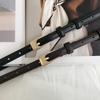 Adjustable Thin Belt Square Buckle Thin Waist Belt Gift PU Leather Waistband  Dress