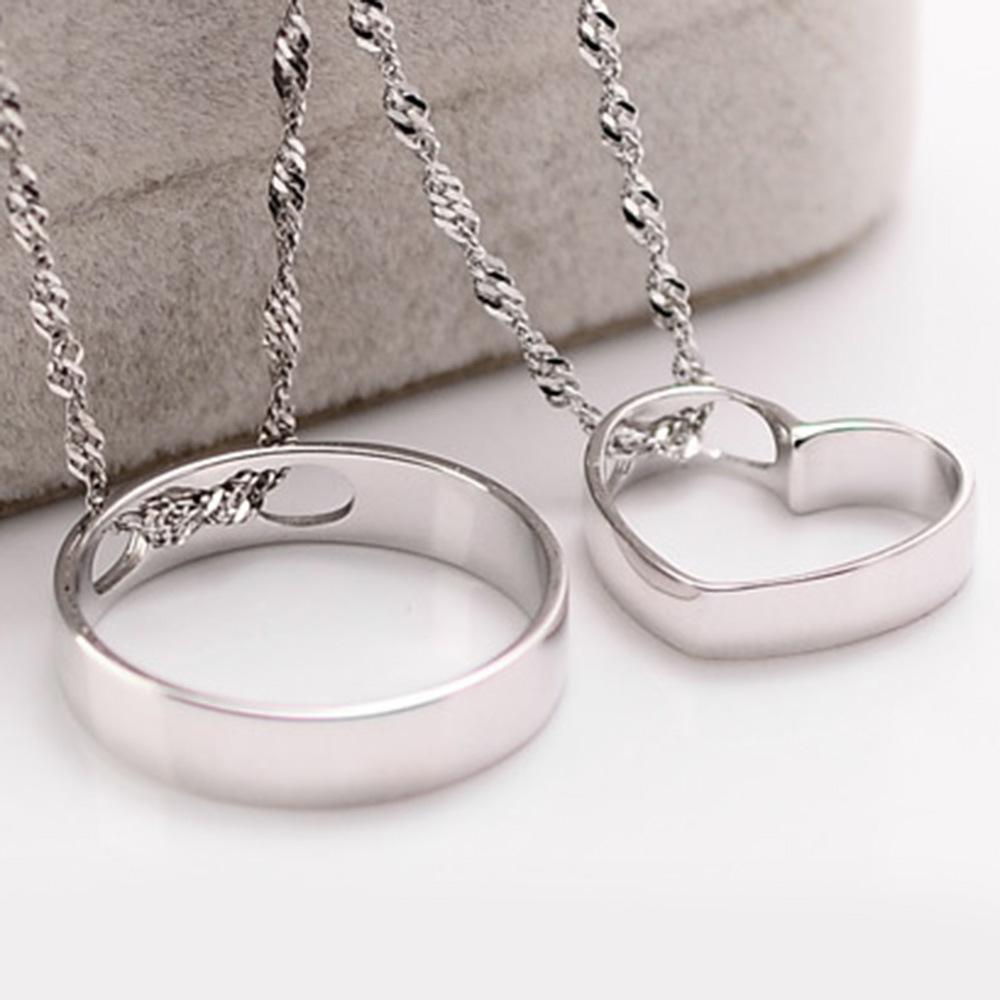 Weihua, Temperament Women, Concentric Edge Pendant, Heart Round Couple Men'S And Women'S Pendant Necklace, Silver-Plated Jewelry