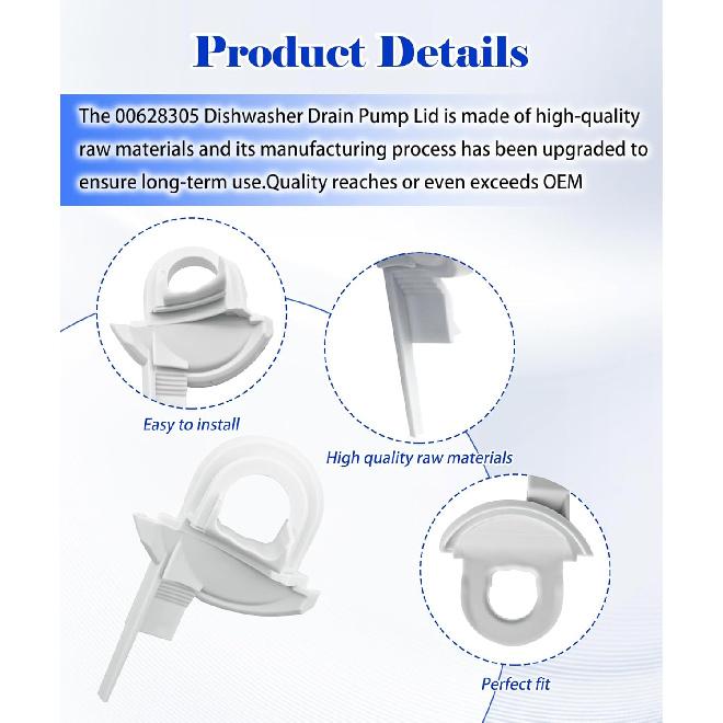 00611322 Dishwasher Lid Drain Pump Cover Replacement For Bosch,SHE3AR56UC/11,SHE3AR56UC/12,SHE3AR56UC/14,SHE3AR56UC/16,SHE3AR56UC/17,Replaces