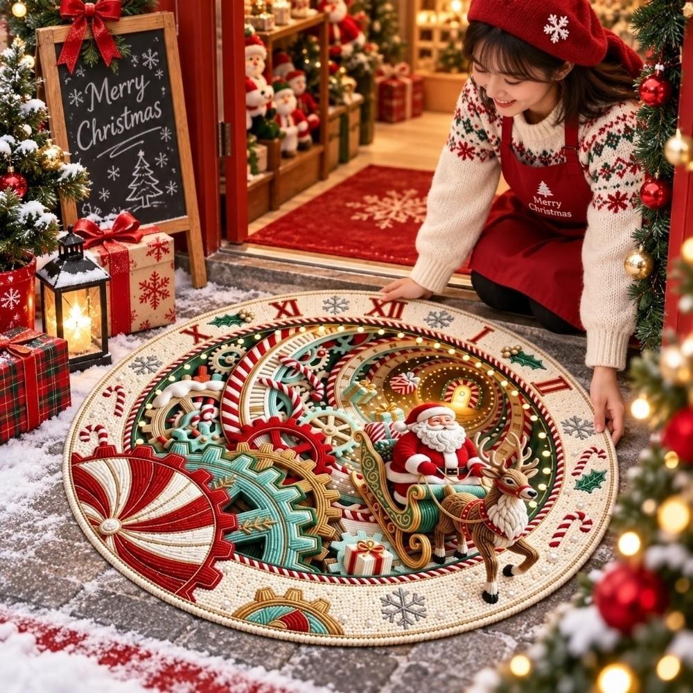Stain Resistant 3D Illusion Rug Wear Resistant Festive Area Mat Indoor Entrance