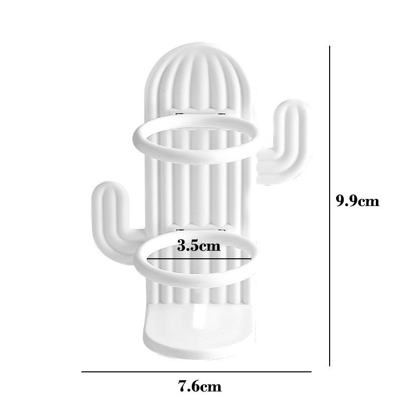 

Подставка для зубных щеток Кактус без сверления, одинарная, стойка для хранения электрических зубных щеток, полка для кистей для макияжа и расчесок, ванные принадлежности белый
