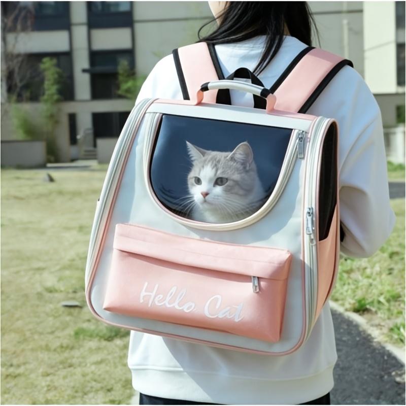 Pet windproof outdoor travel backpack suitable for cats and small pets, easy to carry, with soft padding, can be worn on both shoulders or as a