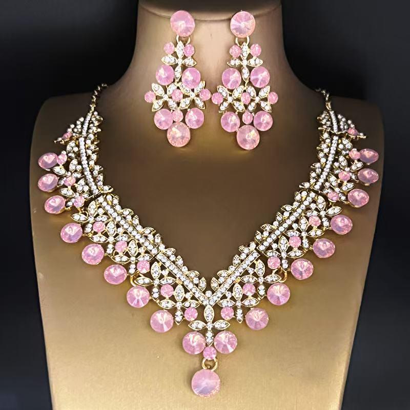 2025 Bridal Rhinestone Necklace & Earring Set: Elegant European-American Wedding Accessories