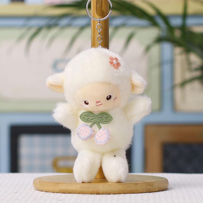 Soft Plush Sheep Keychain Cute Fluffy Appearance Bag Pendant Sturdy Key Accessory for Handbag Decor Holiday Gifts