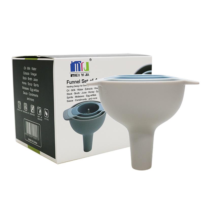 Multifunctional Plastic Funnel 4-in-1 Set Household Oil Can Filter and Pack Liquid Kitchen Oil Pouring Tool