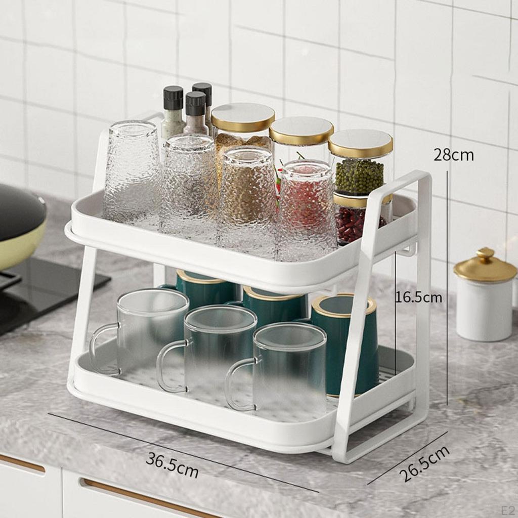 Double Layer Dish Drying Rack ,Water Mug , Drainer Storage Drain Shelf for Countertop