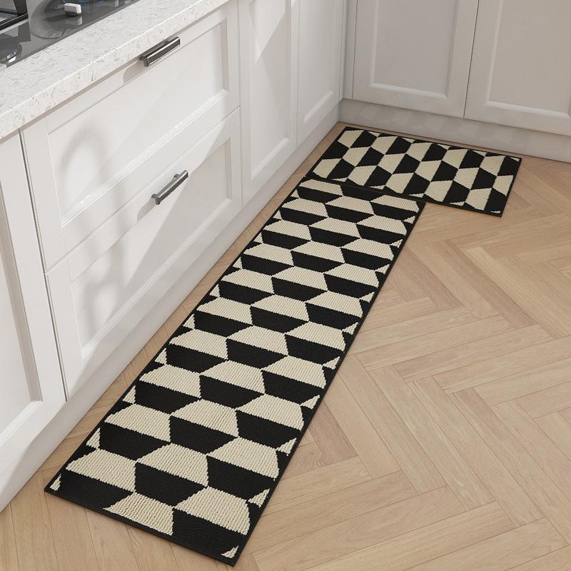 Kitchen Floor Mat Waterproof, Oil-proof Carpet, Washable and Erasable Long Strip Anti-slip, Dirty and Wear-resistant Mat Doormat