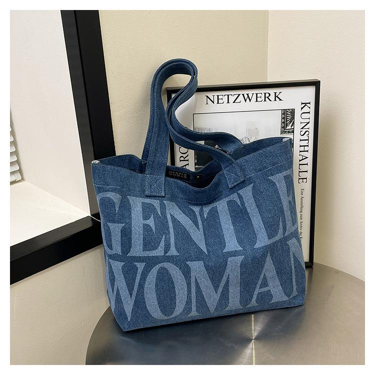 Large capacity letter bag women's spring and summer new fashion shoulder tote bag going out portable shopping bag